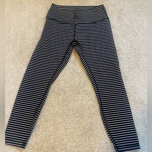 lululemon athletica Black and White Striped Leggings